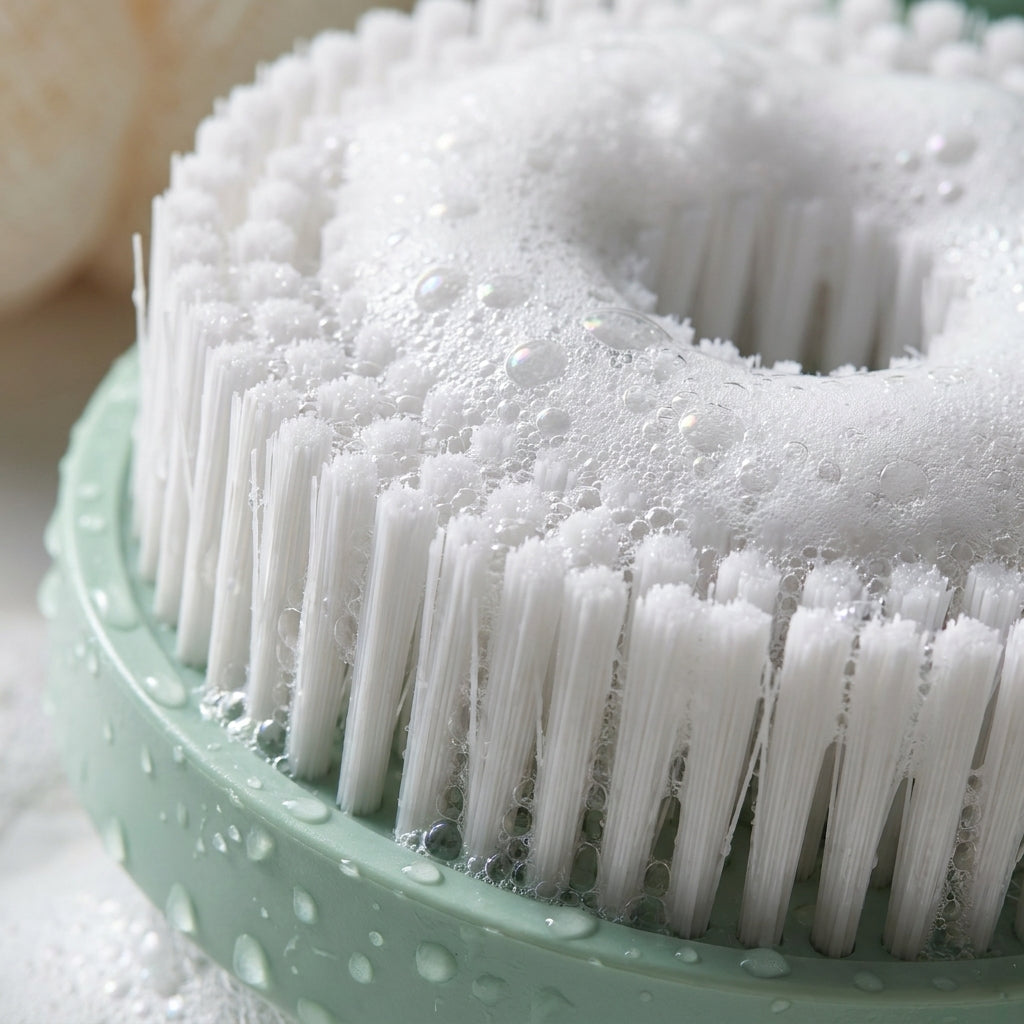 It won't. The shampoo running down your back isn't washing it.