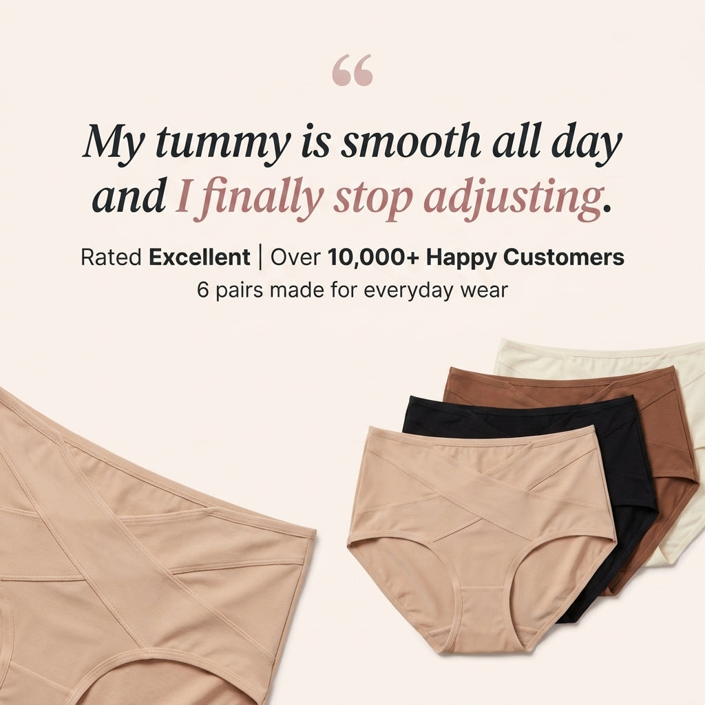 No-Roll Tummy Control Briefs — 6 Pack