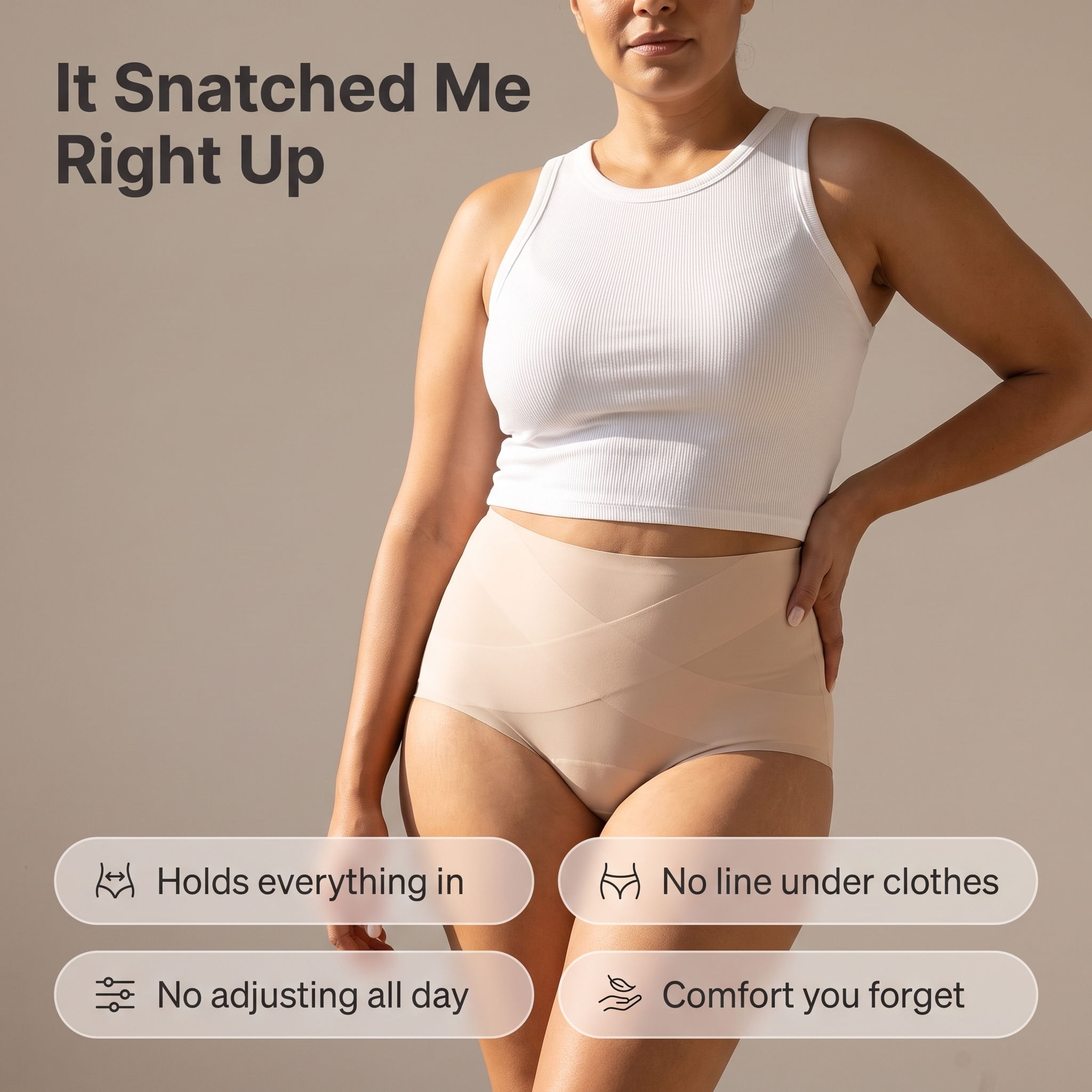 No-Roll Tummy Control Briefs — 6 Pack