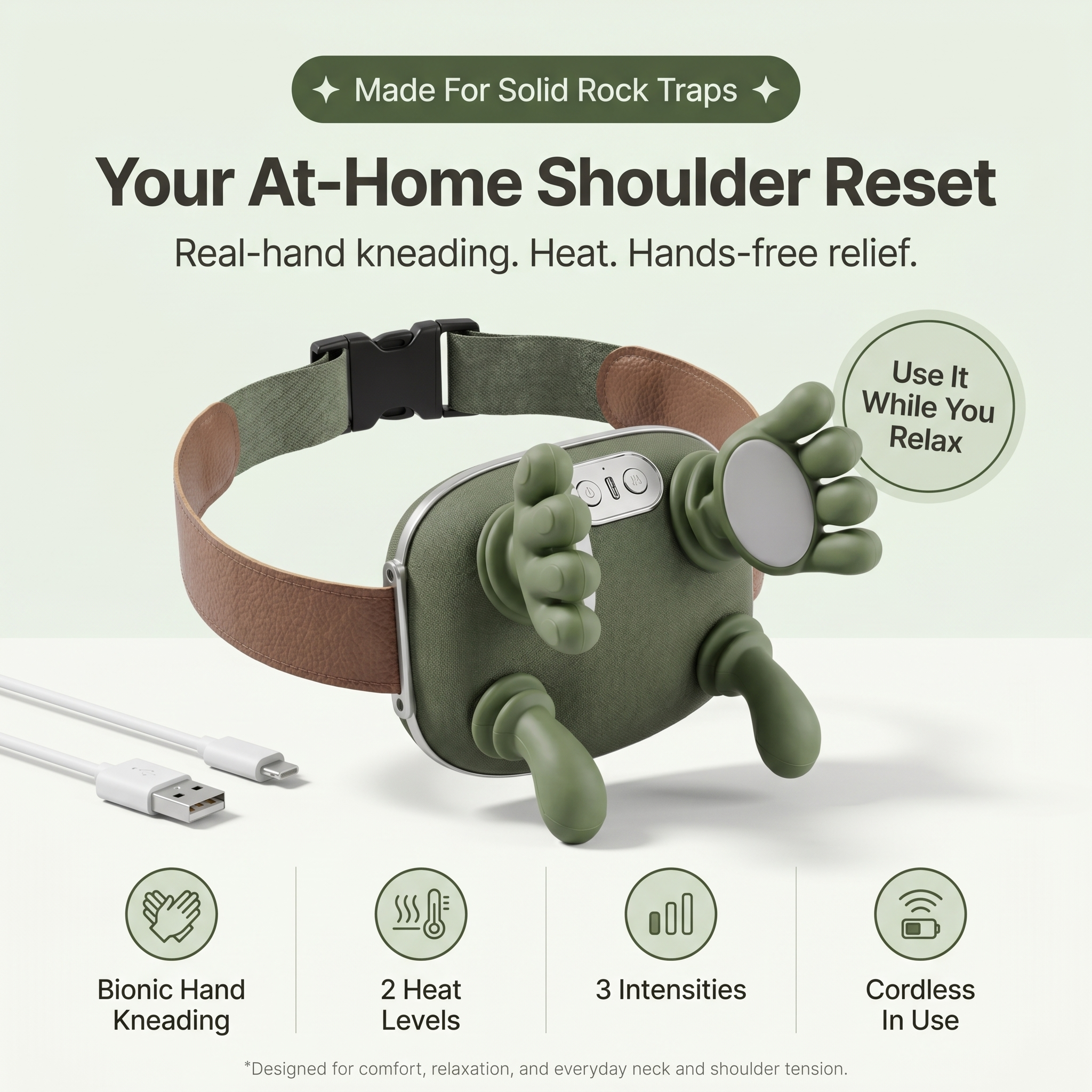 Lussara Knead™ — Hands-Free Bionic Neck & Shoulder Massager