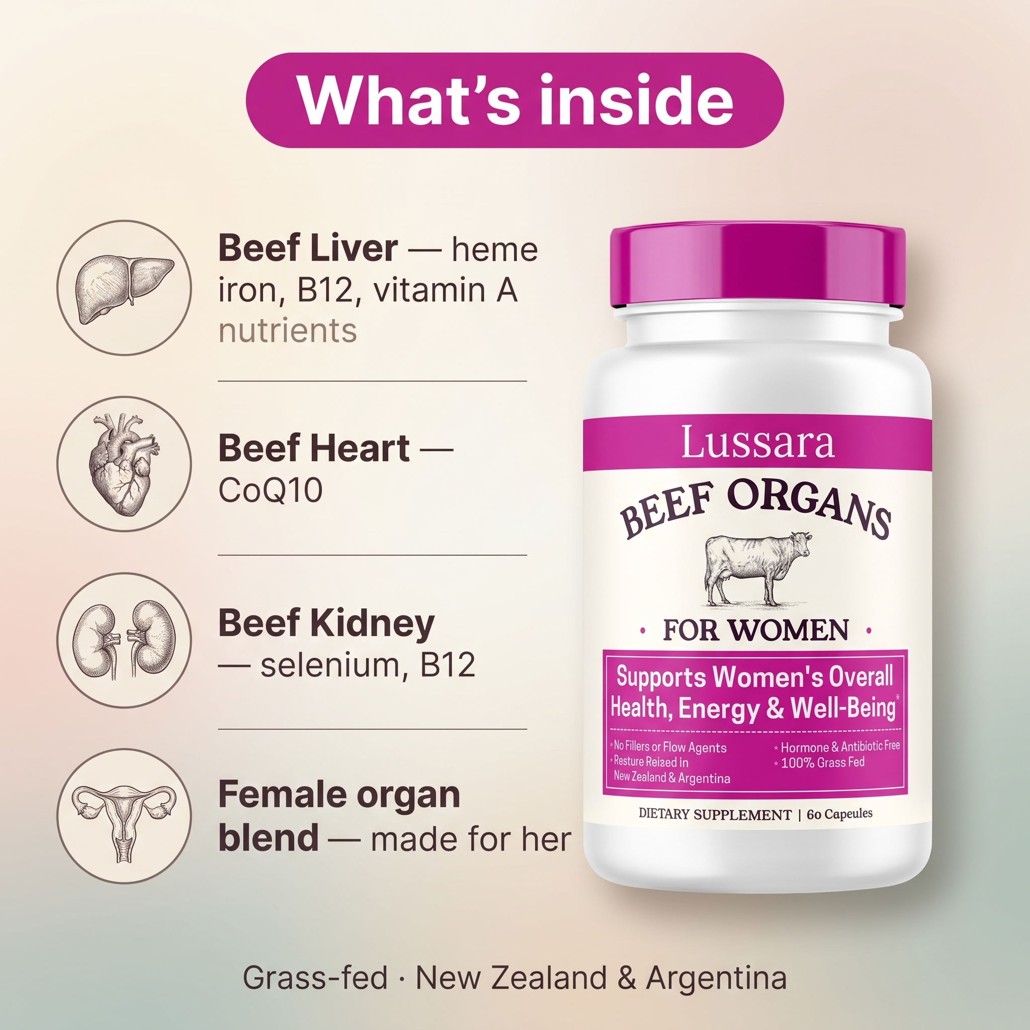 Lussara Rooted — Grass-Fed Beef Organs for Her Energy, Cycle & Iron