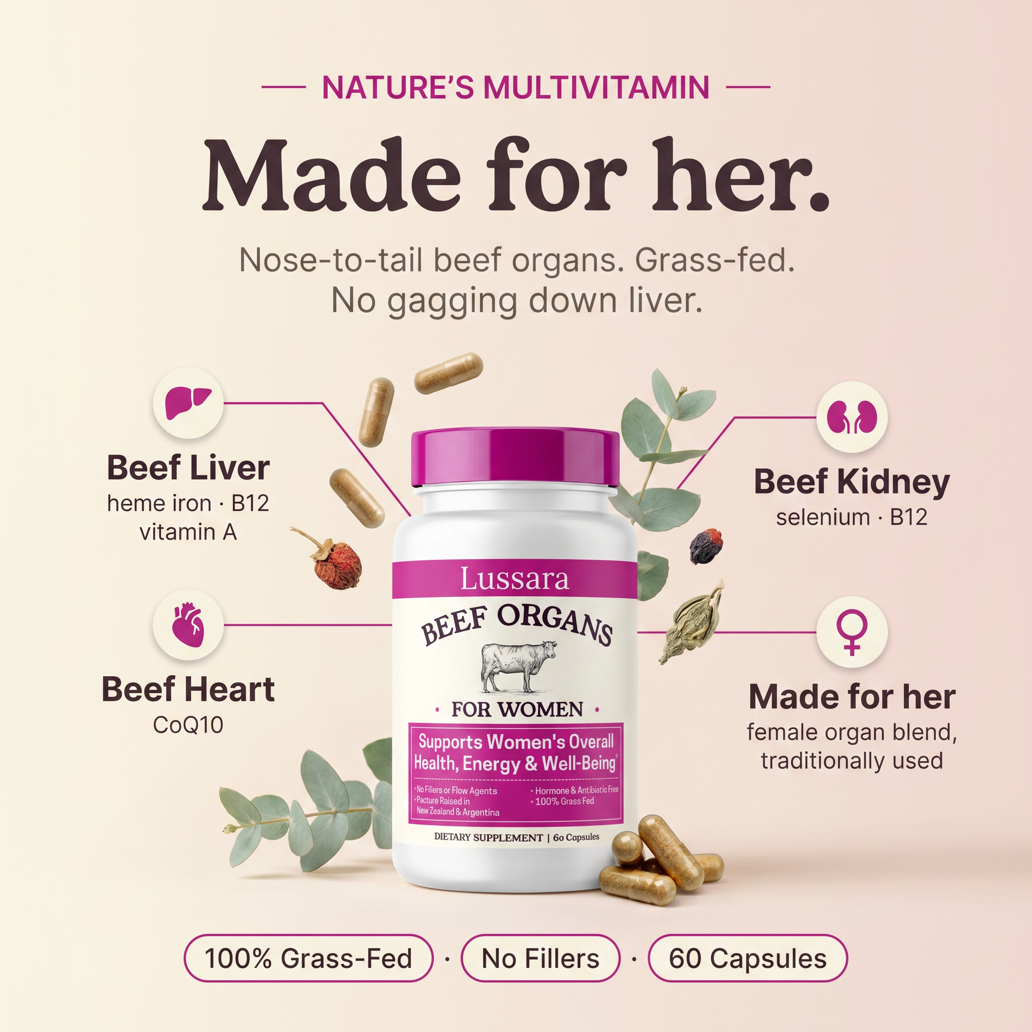 Lussara Rooted — Grass-Fed Beef Organs for Her Energy, Cycle & Iron